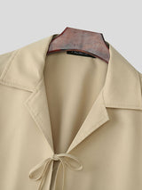 Mens Casual Drawstring Short Sleeve Shirt SKUL08520