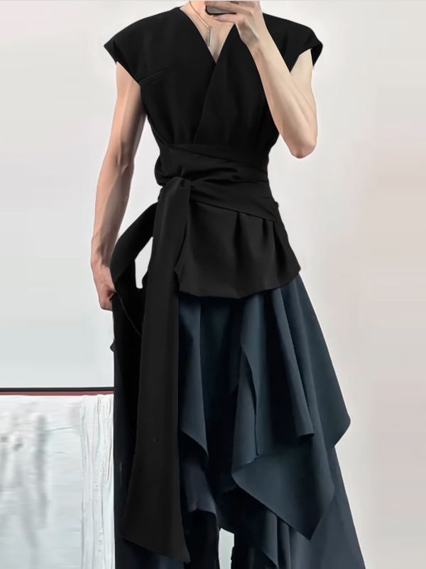 Men's Solid Color Loose Casual Waistcoat SKUL36647