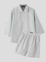 Mens Solid Color Casual Two Pieces Outfit SKUL08517