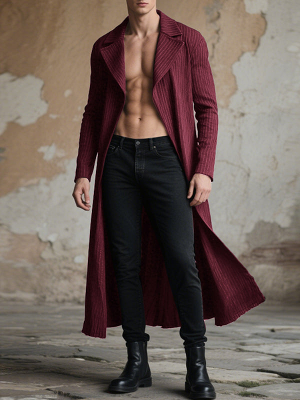 Men's Solid Color Striped Long Sleeve Blazer SKUL28332