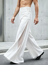 Men's Sheer Mesh Patchwork Casual Long Pant SKUL57876