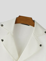 Men's Knit Leather Collar Cropped Tank SKUL54097