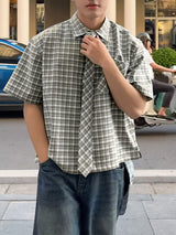 Mens Plaid Short Sleeve Shirt SKUL12913