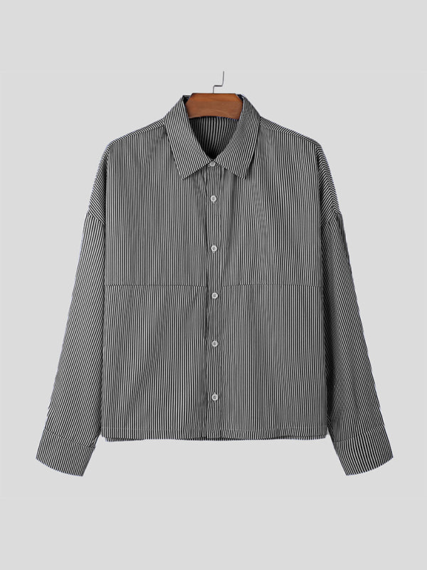 Mens Plain Striped Long Sleeve Shirt SKUK68184