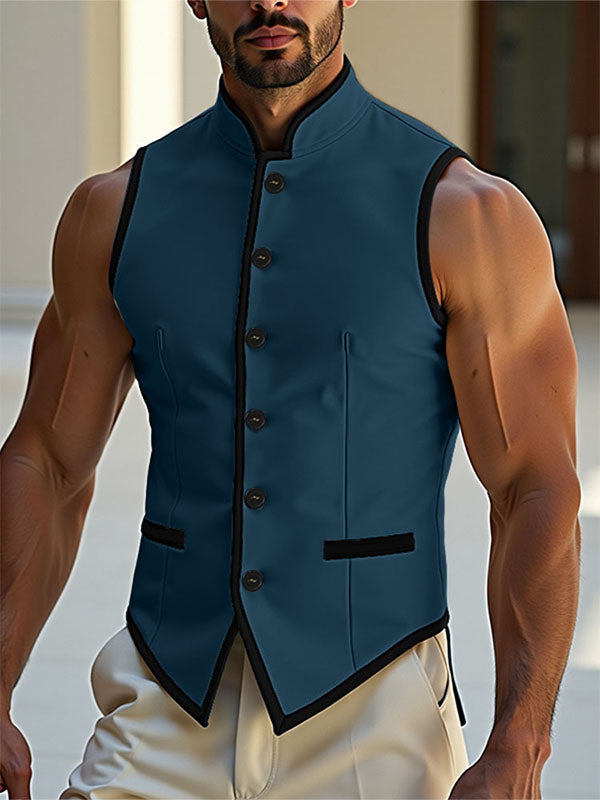 Men's Contrast Edge Sleeveless Shirt SKUL21531