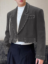 Men's Dashed Color Block Casual Long Sleeve Blazer SKUL29735