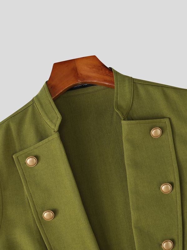 Men's Avant-Garde Victorian Double-Breasted Open-Front Tailored Waistcoat SKUL79522