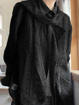 Men's Deconstructed Solid Color Textured Long Sleeve Shirt SKUL36653