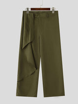 Men's Avant Garde Asymmetrical Draped Overlay Wide Leg Loose Pant SKUL68168