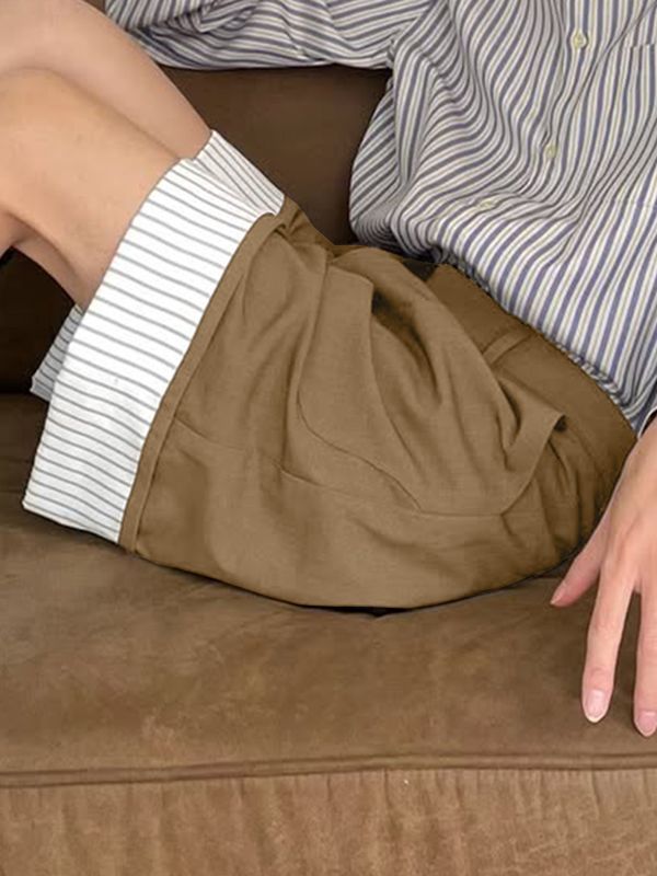 Men's Striped Contrast Casual Short SKUL48726