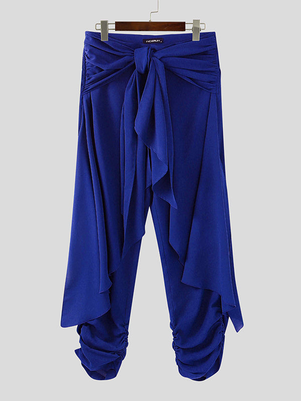 Mens Solid Color Semi-Sheer Ruched Pant SKUL05269