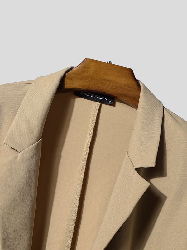 Men's Sheer Chiffon Side Patchwork Long Sleeve Blazer SKUL36620