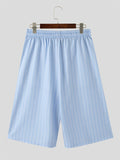 Mens Striped Side Pockets Loose Cropped Pants SKUK63831