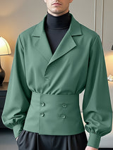 Men's Solid Waist Long Sleeve Shirt SKUL40547