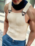 Mens Solid Knit Textured Sleeveless Vest SKUK64521