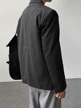 Men's Versatile Padded Shoulder Texture Long Sleeve Blazer SKUL33872