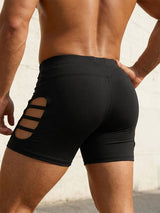 Men's Avant-Garde Dual Side Strappy Cutout Fitted Gym Boxer Short SKUL68422