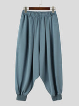 Men's Avant-Garde Darkwear City Walk Loose Baggy Cuffed Hem Drape Pant SKUL85505