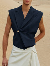 Mens Solid Color Casual Sleeveless Waistcoat SKUL10716