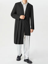 Mens Asymmetrical Hem Long-Sleeve Blazer SKUK76985