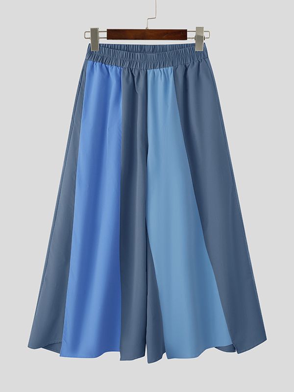 Men's Color Block Patchwork Wide Leg Pant SKUL41009