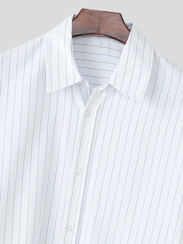 Men's Fashion Striped Long Sleeve Shirt SKUL37723