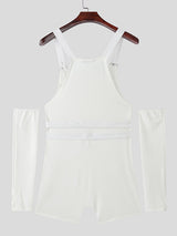 Men's Solid Color Texture Overall Bodysuit SKUL19018