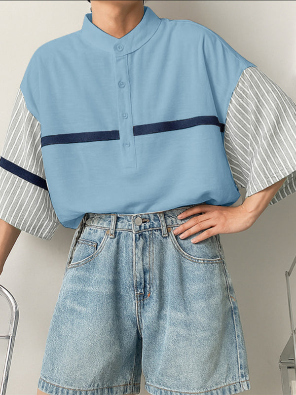 Men's Contrast Stripe Long Sleeve Shirt SKUL29583