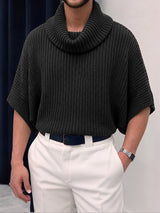 [Pre-order] Men's Clean-Fit Minimalist Coffee Lounge Ribbed Knit Drop Shoulder Sweater SKUL86869