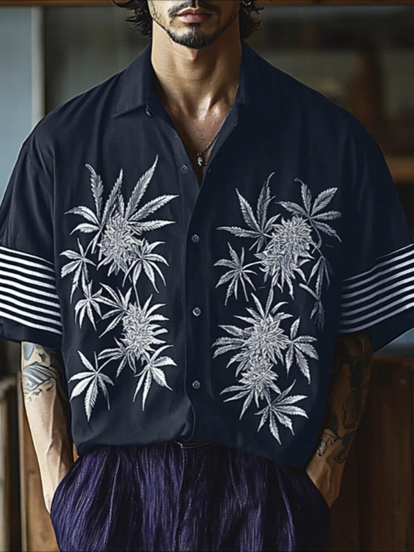 Mens Floral Print Short Sleeve Shirt SKUL17012