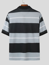 Mens Striped Knit Short Sleeve Shirt SKUK68827