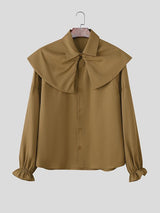 Men's Solid Color Layered Long Sleeve Shirt SKUL41159