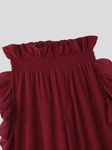 Men's Ruffled Patchwork High Waist Casual Pant SKUL29562