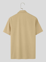 Mens Solid Color Designer Short Sleeve Shirt SKUK64383