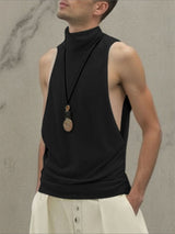 Men's Minimalist High Neck Casual Tank SKUL26220