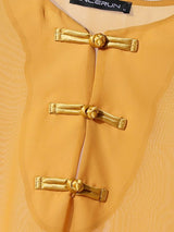 Men's New Chinese Style Sheer Frog-Button Two Pieces Outfit SKUL57733