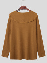 Men's Knit Textured Pullover Long Sleeve Sweater SKUL28247