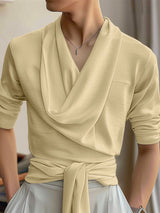 Men's Solid Textured Long Sleeve T-Shirt SKUL29616