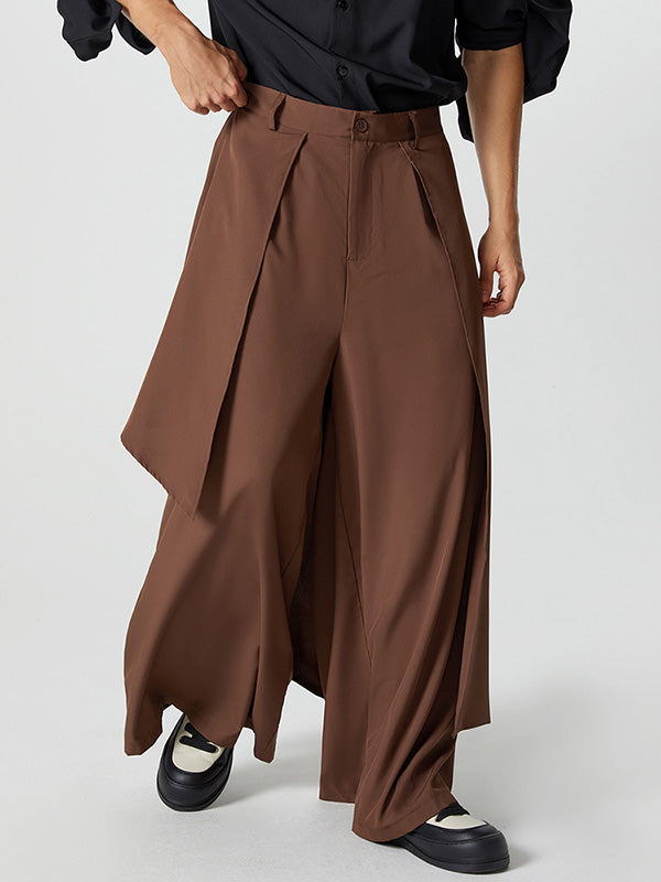 Mens Irregular Layered Design Wide Leg Pants SKUK16947