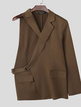 Men's Deconstructed One Shoulder Long Sleeve Blazer SKUL45018