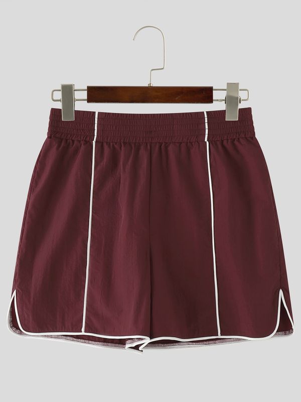 Men's Retro Muay Thai Boxing Style Contrast Piping Sports Short SKUL69707