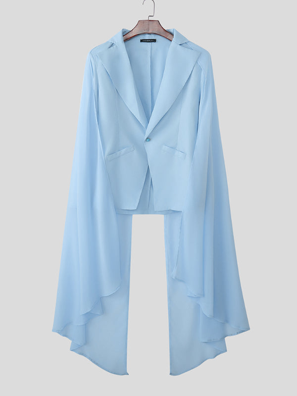 Men's Mesh Shawl Casual Long Sleeve Blazer SKUL24611