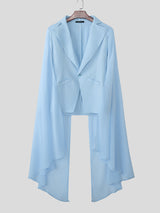 Men's Mesh Shawl Casual Long Sleeve Blazer SKUL24611