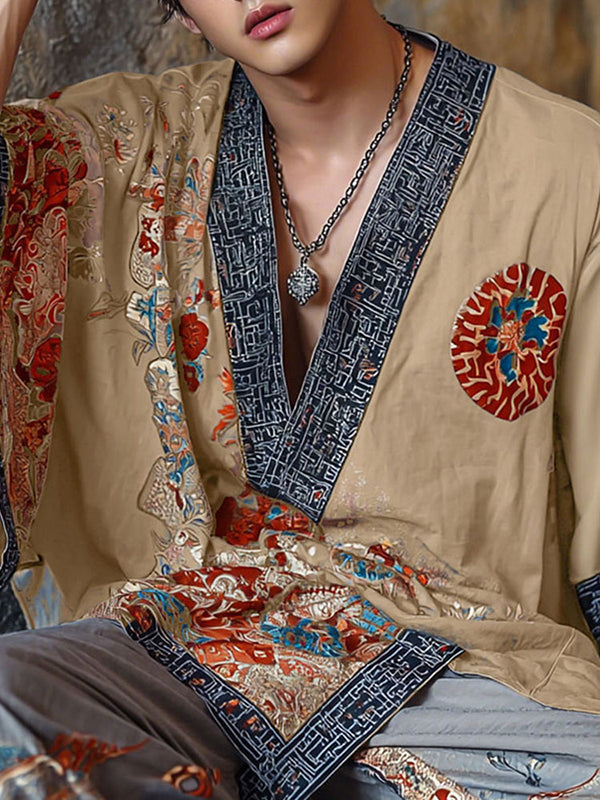 Mens Ethnic Print Short Sleeve T-Shirt SKUL13716