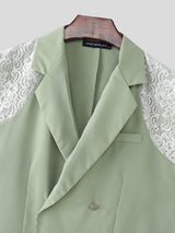 Men's Lace Patchwork Sleeveless Blazer SKUL21486