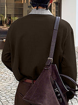 Men's Asymmetric Placket Versatile Long Sleeve Shirt SKUL40163