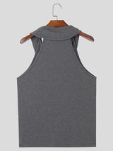 Mens Deconstructed Solid Color V-Neck Tank SKUK74161