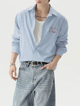 Men's Stripe Casual Long Sleeve Shirt SKUL27342