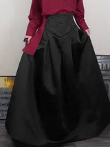 Mens Solid Color Waist-Tie Satin Skirt SKUL06532