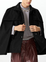 Mens Ruffle Long-Sleeve High-Neck Cloak SKUK79554